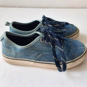 Old Navy Boys Shoes Chambray Blue Laces Size 13